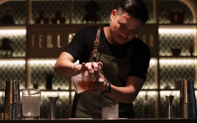 Shochu and tea cocktails by Gagan Gurung at The Aubrey